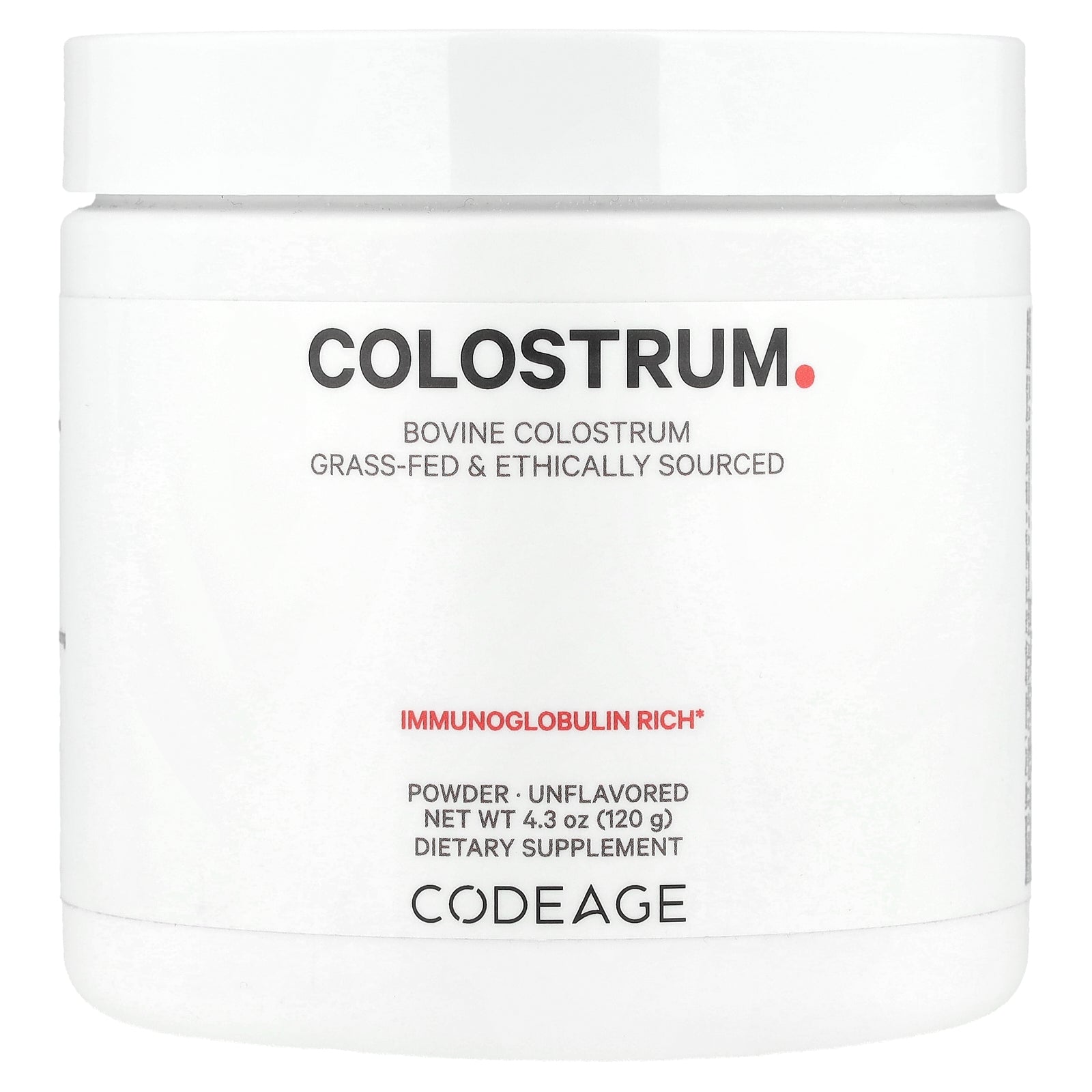 Codeage, Colostrum Powder, Unflavored, 4.3 oz (120 g)