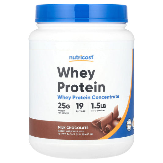 Nutricost, Whey Protein Concentrate, Milk Chocolate, 1.5 lb (680 g)