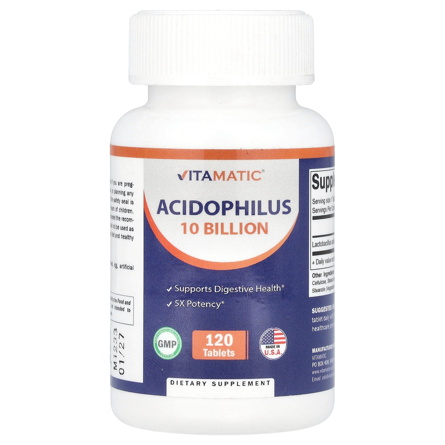 Vitamatic, Acidophilus, 10 Billion CFU, 120 Tablets