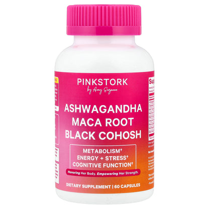 Pink Stork, Ashwagandha Maca Root Black Cohosh, 60 Capsules