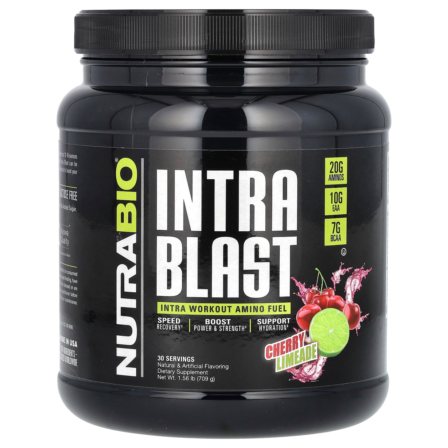 NutraBio, Intra Blast, Intra Workout Amino Fuel, Cherry Limeade, 1.56 lb (709 g)