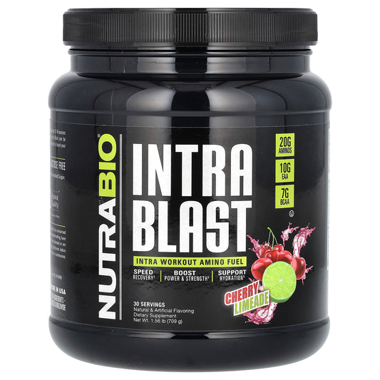 NutraBio, Intra Blast, Intra Workout Amino Fuel, Cherry Limeade, 1.56 lb (709 g)