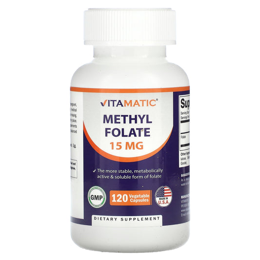 Vitamatic, Methyl Folate, 15 mg, 120 Vegetable Capsules