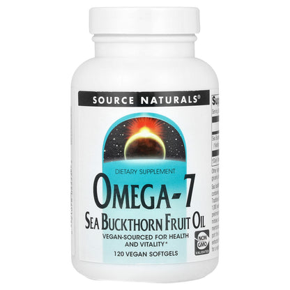 Source Naturals, Omega-7, Sea Buckthorn Fruit Oil, 500 mg, 120 Vegan Softgels