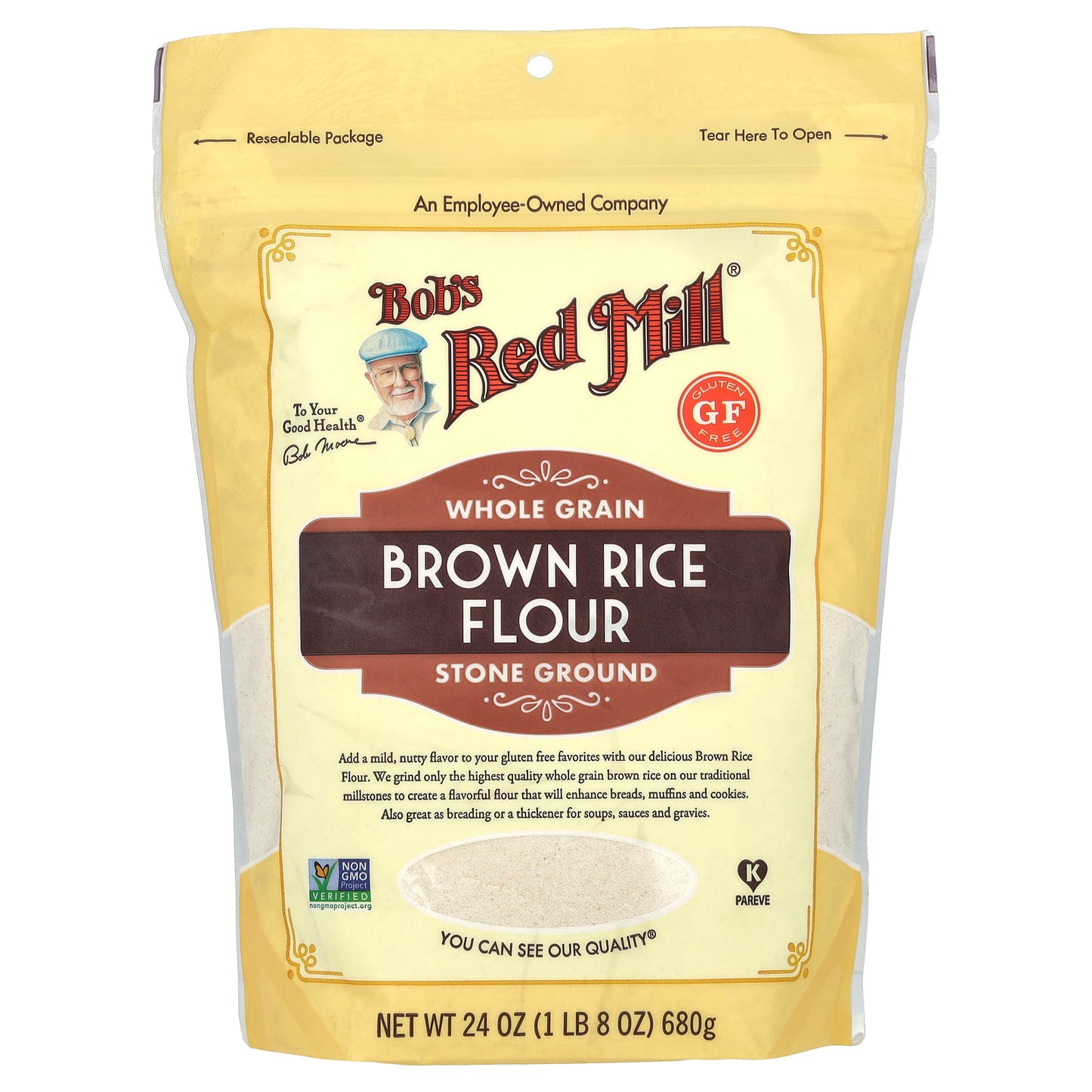 Bob's Red Mill, Brown Rice Flour, Whole Grain, 24 oz (680 g)
