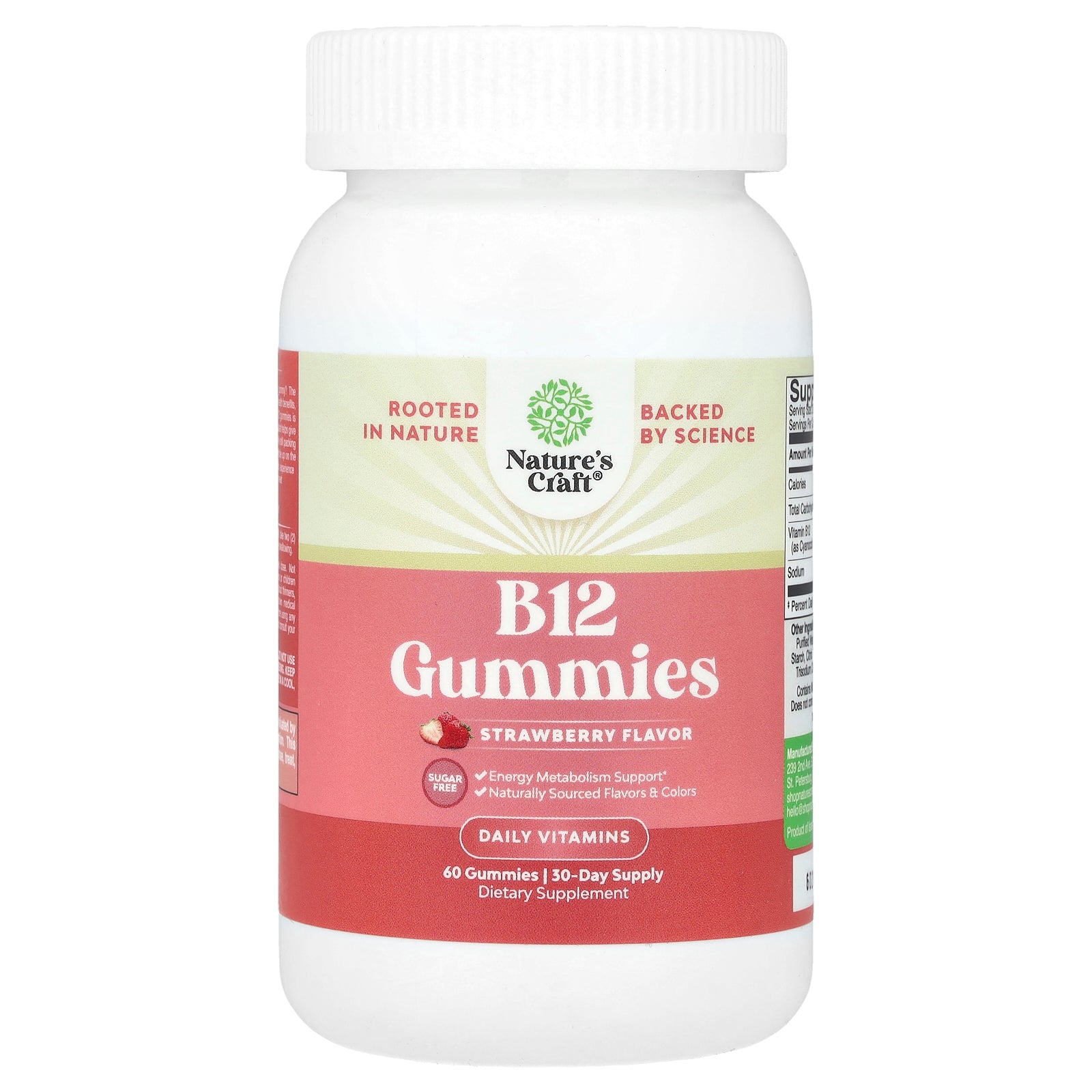 Nature's Craft, B12 Gummies, Strawberry, 60 Gummies