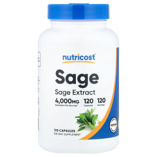 Nutricost, Sage, 120 Capsules (400 mg per Capsule)