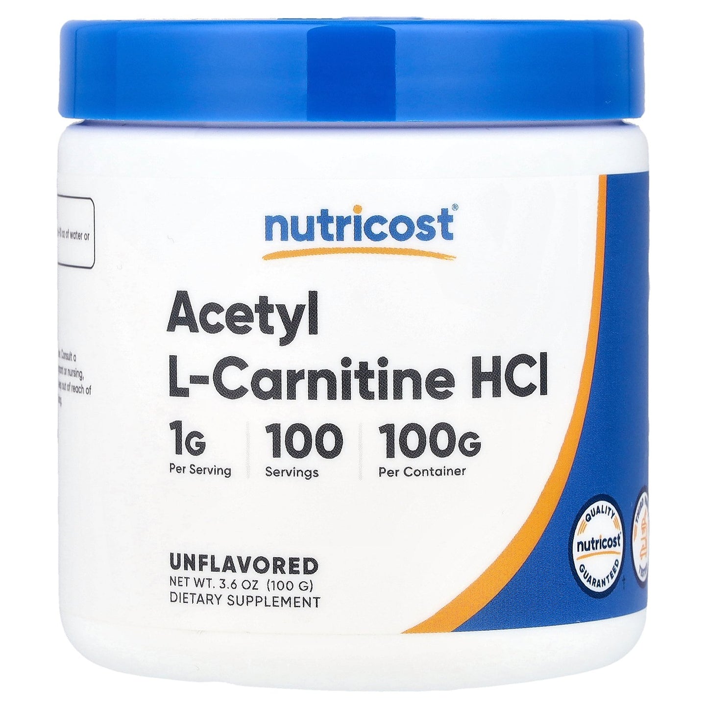 Nutricost, Acetyl L-Carnitine HCl, Unflavored, 3.6 oz (100 g)