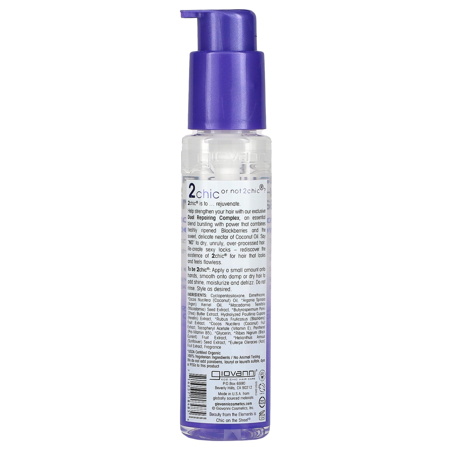 Giovanni, 2chic, Repairing Super Potion Hair Oil Serum, Blackberry + Coconut Oil, 2.75 fl oz (81 ml)