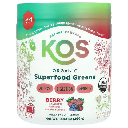 KOS, Organic Superfood Greens, Berry, 9.38 oz (266 g)