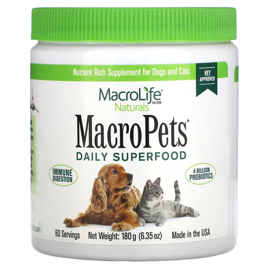 Macrolife Naturals, MacroPets, Daily Superfood, For Dogs and Cats, 6.35 oz (180 g)