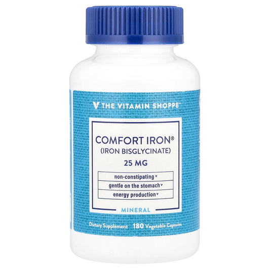 The Vitamin Shoppe, Comfort Iron®, 25 mg, 180 Vegetable Capsules