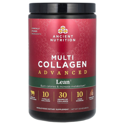 Ancient Nutrition, Multi Collagen Advanced, Lean, Cinnamon, 15.9 oz (450 g)