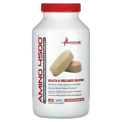 Metabolic Nutrition, Amino 4500, 180 Tablets