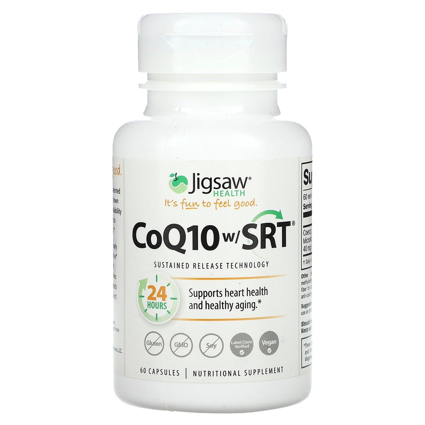 Jigsaw Health, CoQ10 w/ SRT, 60 Capsules (100 mg per Capsule)