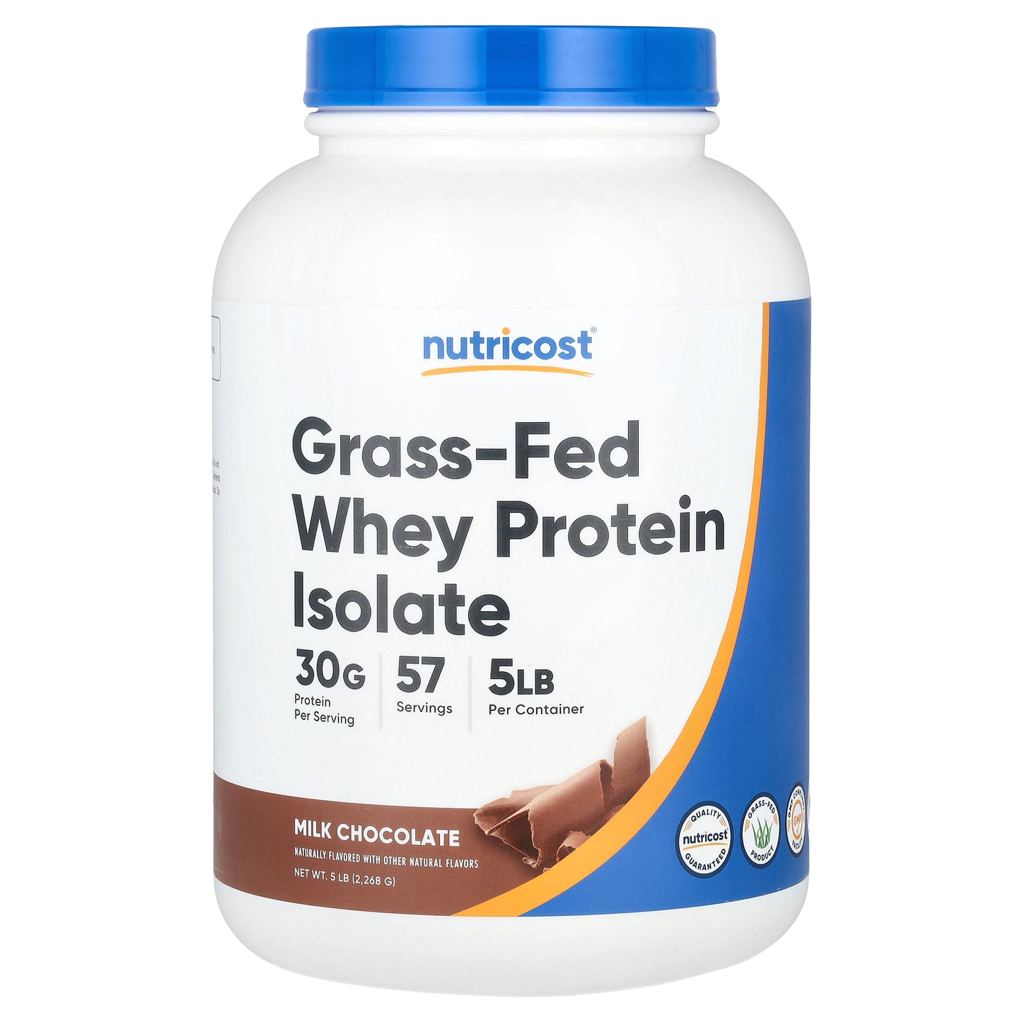 Nutricost, Grass-Fed Whey Protein Isolate, Milk Chocolate, 5 lb (2,268 g)