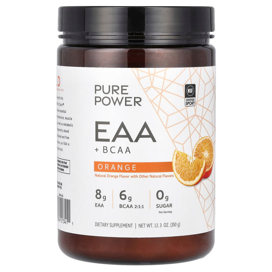 Dr. Mercola, Pure Power, EAA + BCAA, Orange, 12.3 oz (350 g)