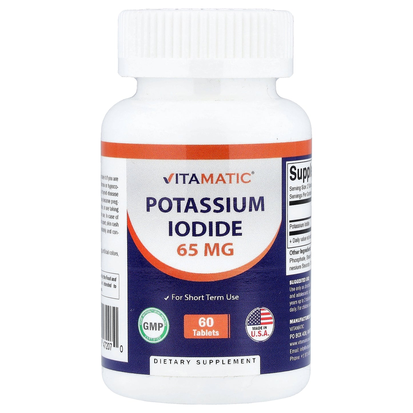 Vitamatic, Potassium Iodide, 60 Tablets (32.5 mg per Tablet)