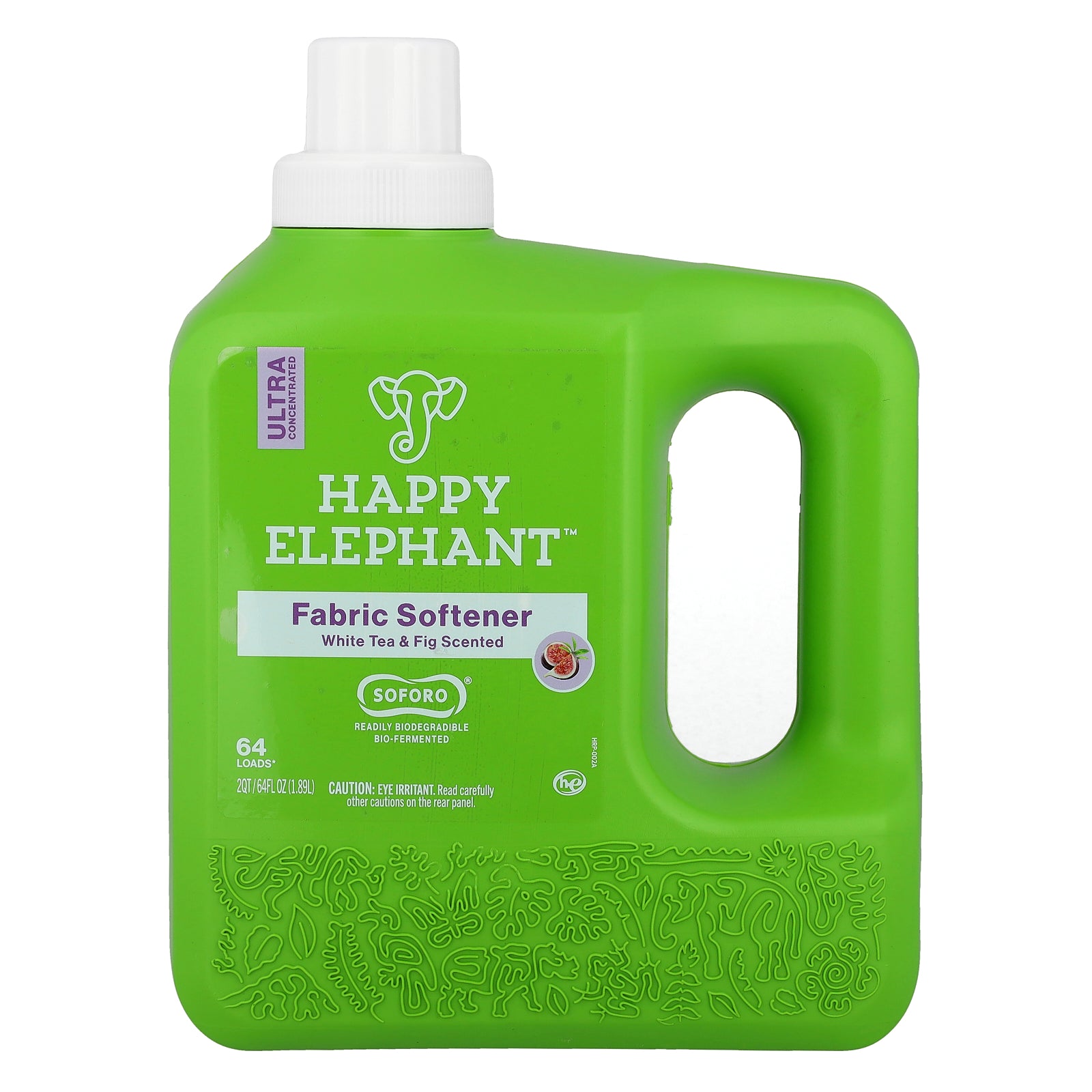 Happy Elephant, Fabric Softener, White Tea & Fig, 64 fl oz (1.89 l)