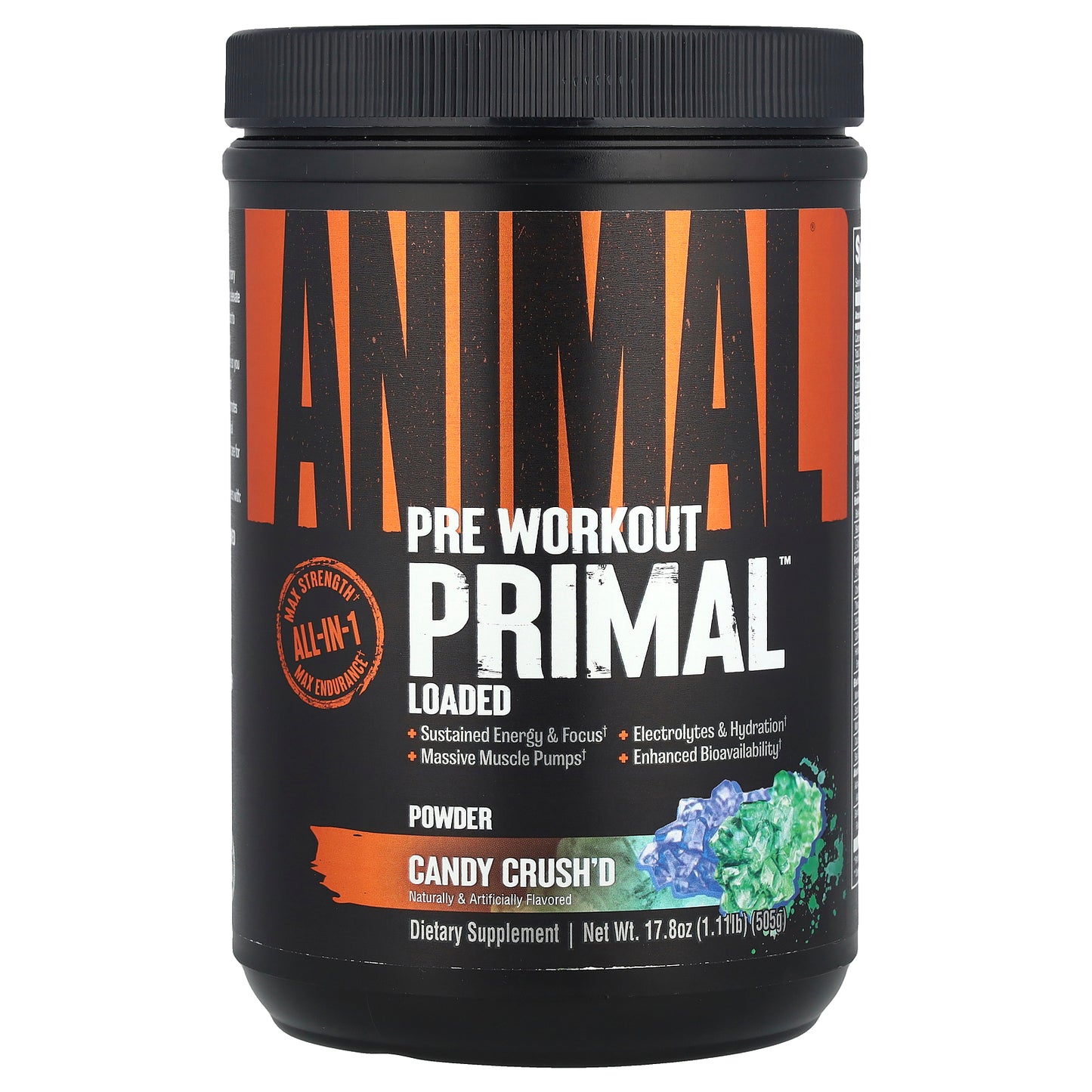 Animal, Pre Workout Primal™ Powder, Candy Crush'd, 1.11 lb (505 g)