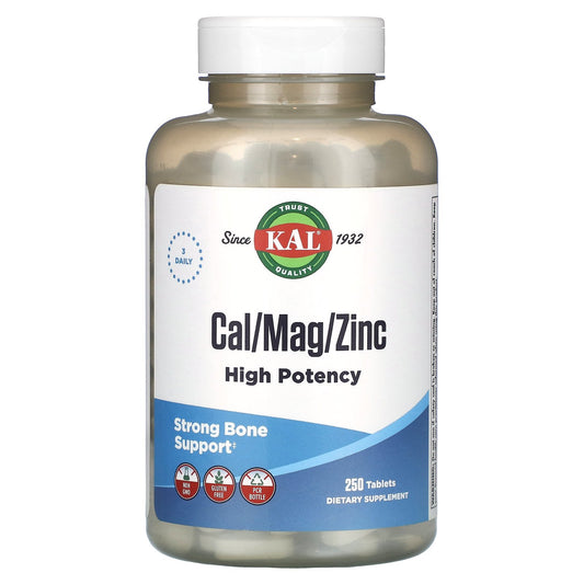 KAL, Cal/Mag/Zinc, High Potency, 250 Tablets