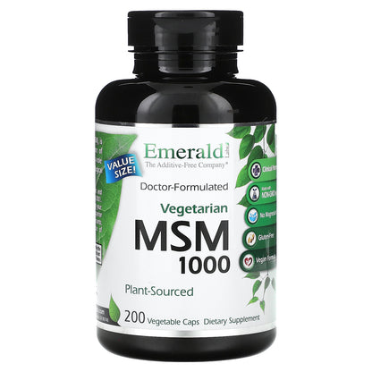 Emerald Laboratories, MSM 1000, 200 Vegetable Caps (1,000 mg per Capsule)