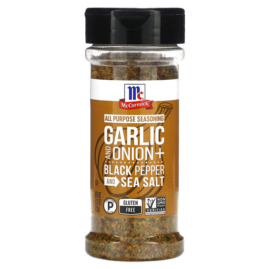 McCormick, All Purpose Seasoning, Garlic and Onion + Black Pepper and Sea Salt, 4.25 oz (120 g)