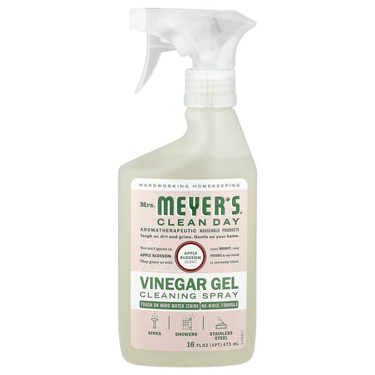 Mrs. Meyers Clean Day, Vinegar Gel Cleaning Spray, Apple Blossom, 16 fl oz (473 ml)