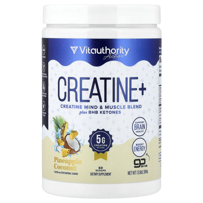 Vitauthority, Active, Creatine+, Pineapple Coconut, 13.9 oz (394 g)