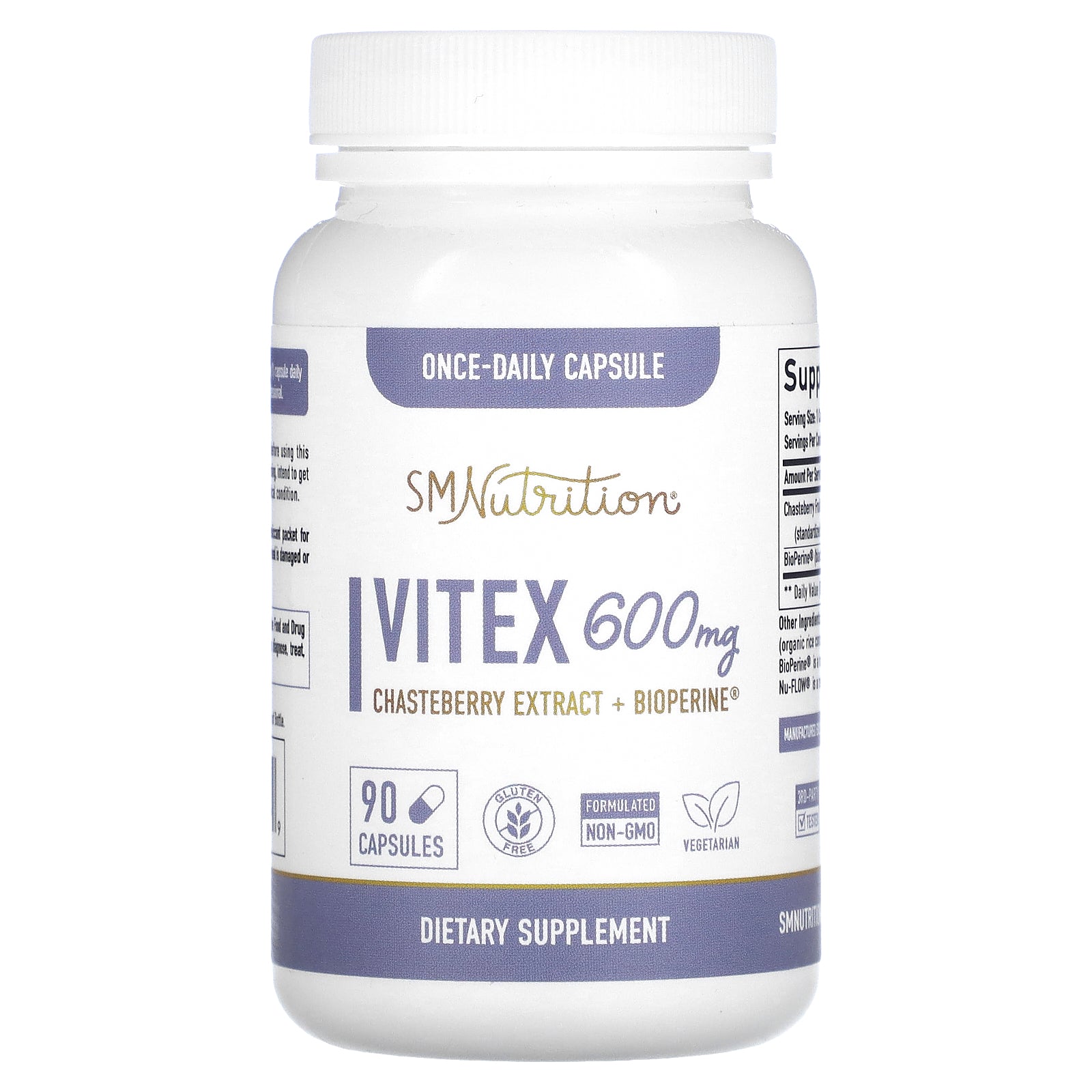 SMNutrition, Vitex, 600 mg, 90 Capsules