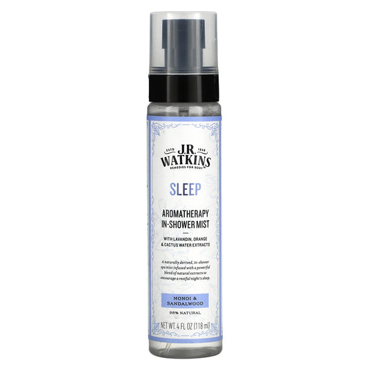 J R Watkins, Sleep, Aromatherapy In-Shower Mist, Monoi & Sandalwood, 4 fl oz (118 ml)