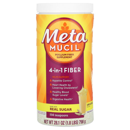 Metamucil, 4-in-1 Fiber, Unflavored, 28.1 oz (798 g)