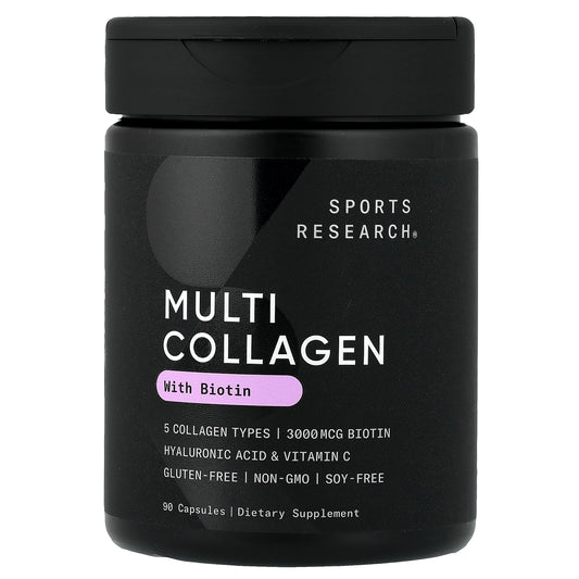 Sports Research, Multi Collagen With Biotin, 90 Capsules