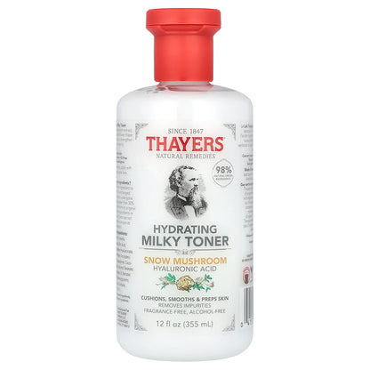Thayers, Hydrating Milky Toner, Snow Mushroom, Alcohol-Free, Fragrance Free, 12 fl oz (355 ml)
