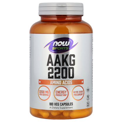 NOW Foods, AAKG 2200, 180 Veg Capsules (550 mg per Capsule)