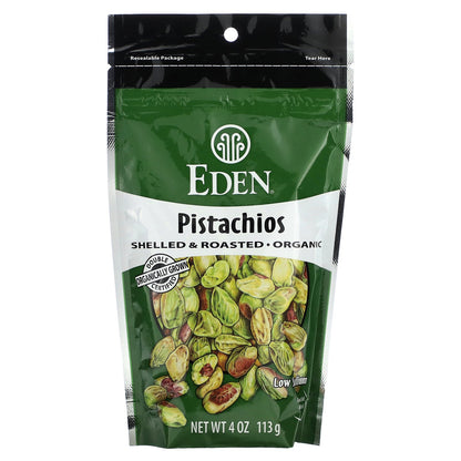 Eden Foods, Organic, Pistachios, Shelled & Roasted, Sea Salt Misted, 4 oz (113 g)