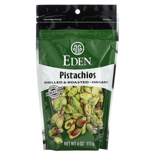 Eden Foods, Organic, Pistachios, Shelled & Roasted, Sea Salt Misted, 4 oz (113 g)