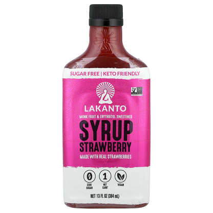 Lakanto, Strawberry Syrup, 13 fl oz (384 ml)