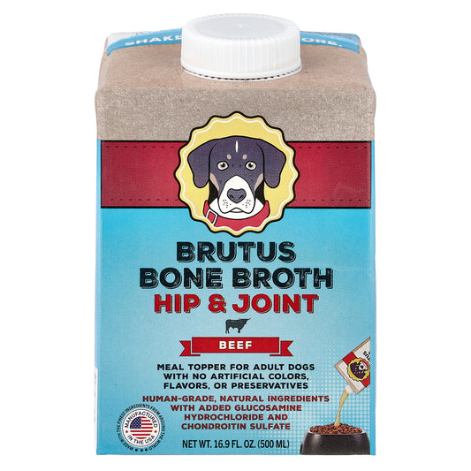 Brutus Bone Broth, Hip & Joint, For Adult Dogs, Beef, 16.9 fl oz (500 ml)