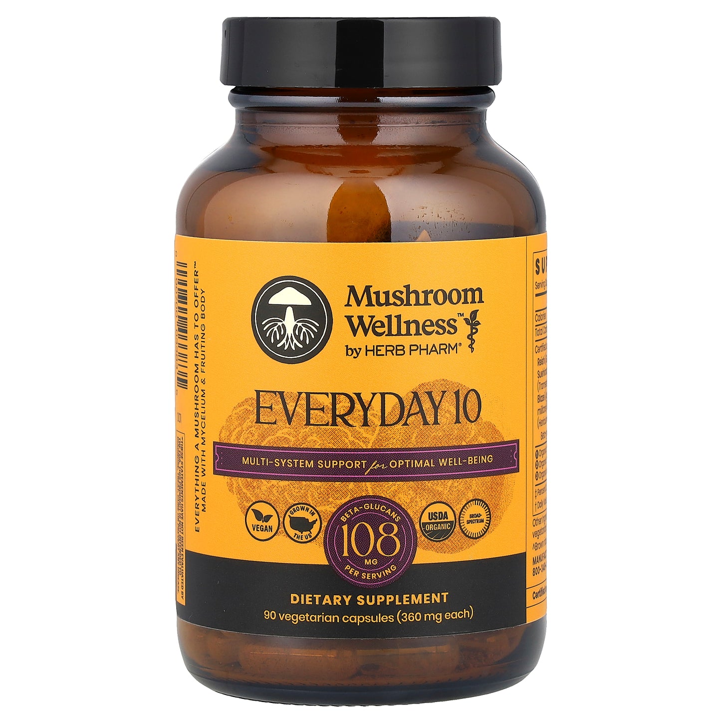 Herb Pharm, Mushroom Wellness™, Everyday 10, 90 Vegetarian Capsules