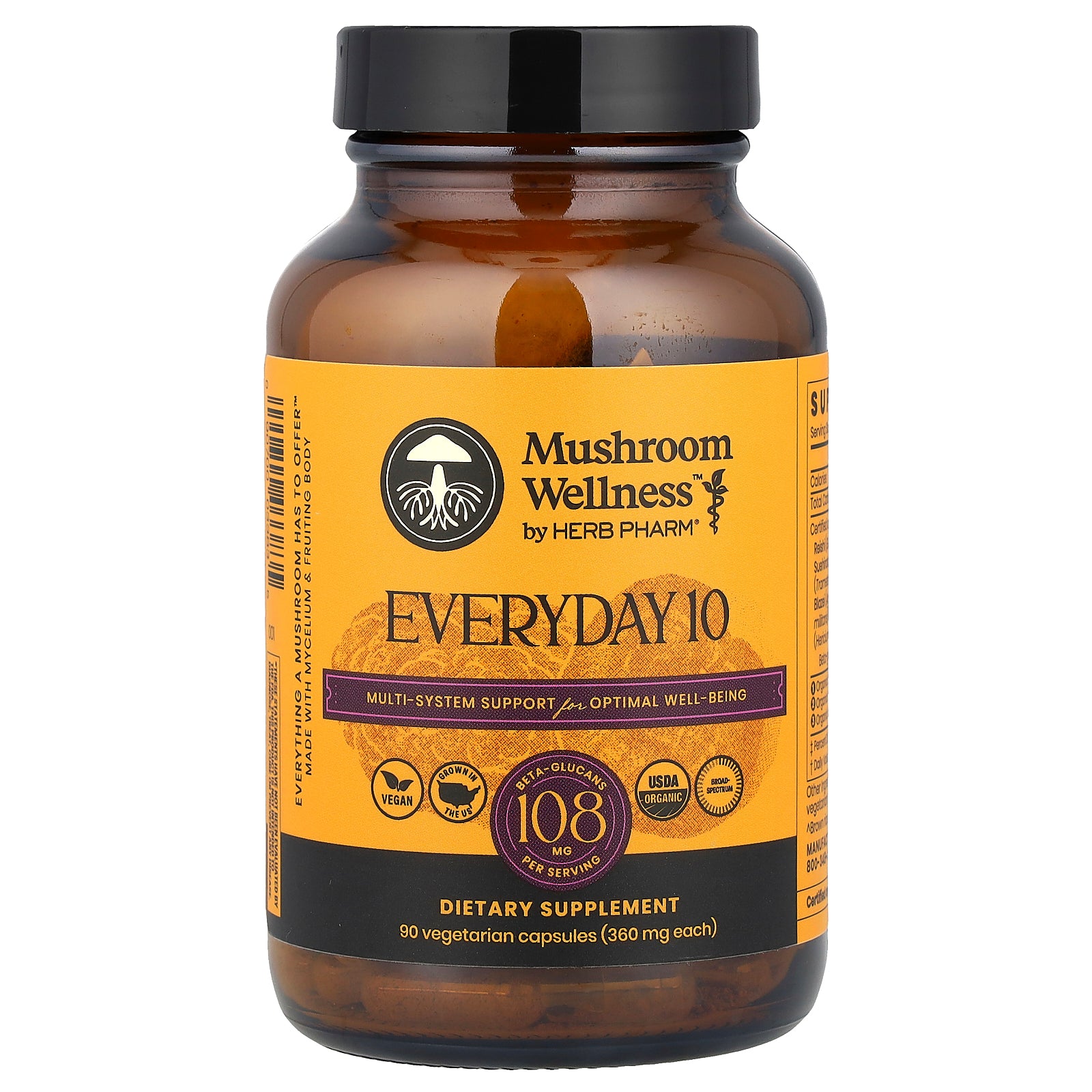 Herb Pharm, Mushroom Wellness™, Everyday 10, 90 Vegetarian Capsules