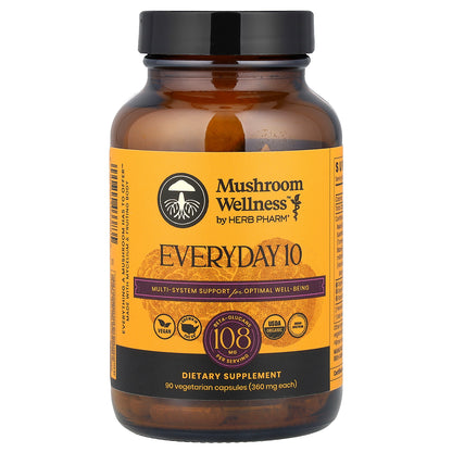 Herb Pharm, Mushroom Wellness™, Everyday 10, 90 Vegetarian Capsules