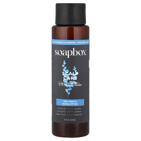 Soapbox, Scalp Care, 2-In-1 Shampoo + Conditioner, Tea Tree & Eucalyptus, 16 fl oz (473 ml)