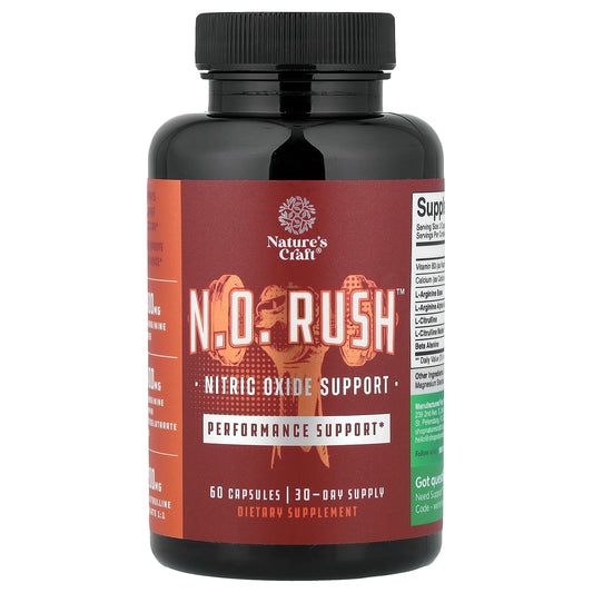Nature's Craft, N.O. Rush™, Nitric Oxide Support, 60 Capsules