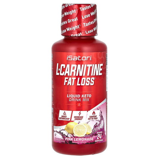 Isatori, L-Carnitine, Pink Lemonade, 1.5 g, 12 fl oz (360 ml)