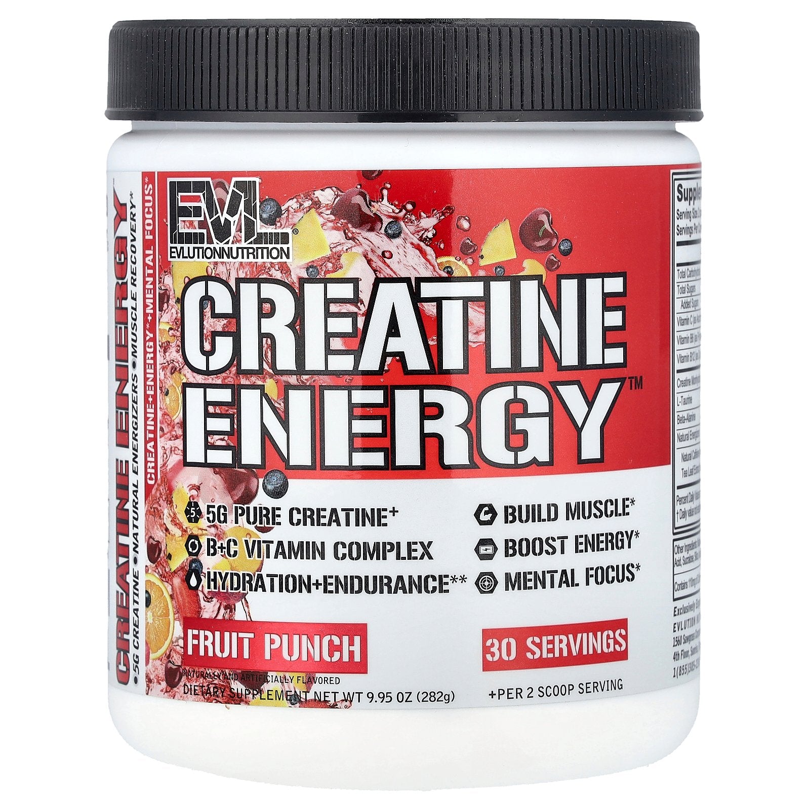 EVLution Nutrition, Creatine Energy™, Fruit Punch, 9.95 oz (282 g)