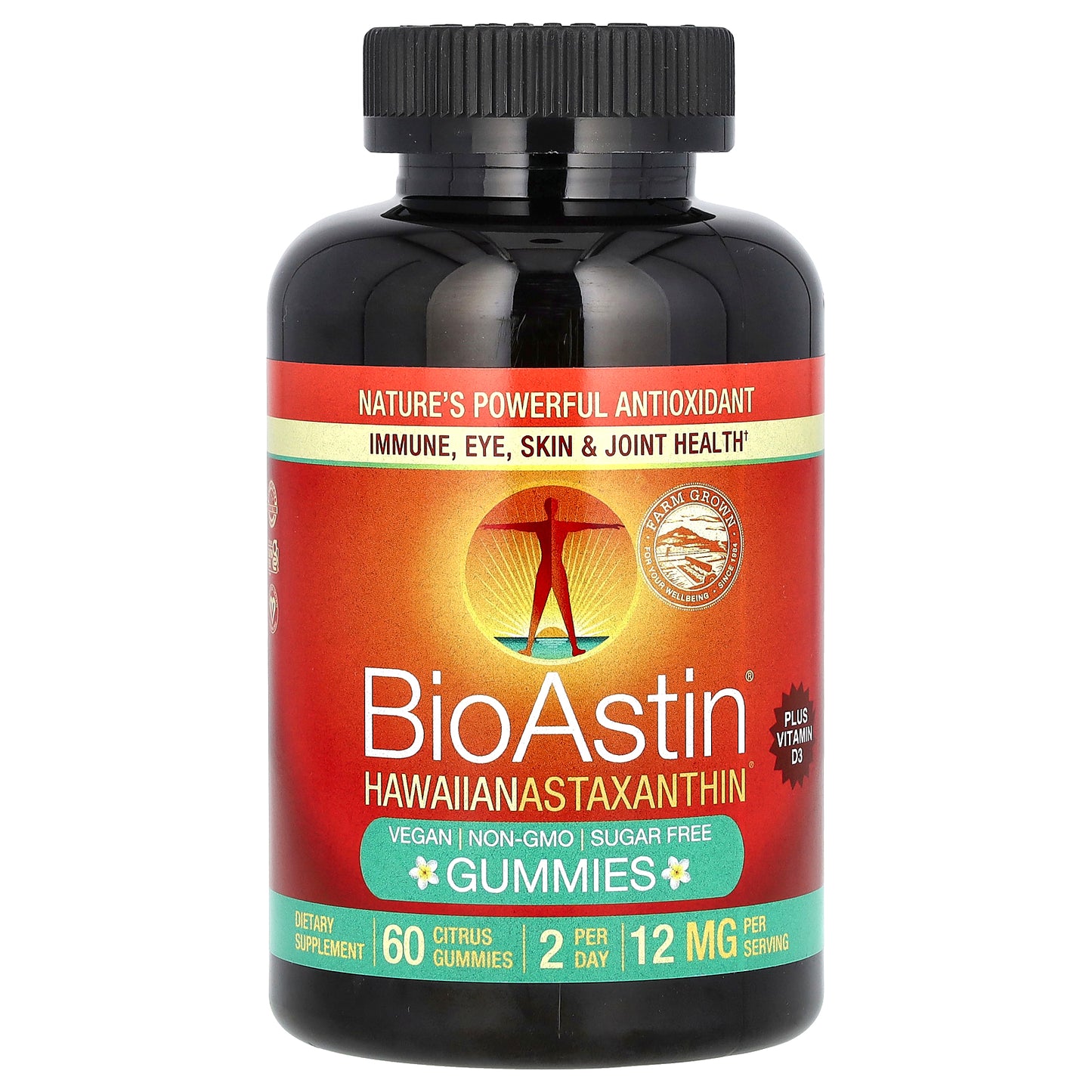 Nutrex Hawaii, BioAstin, Hawaiian Astaxanthin Gummies, Citrus, 12 mg, 60 Gummies (6 mg per Gummy)