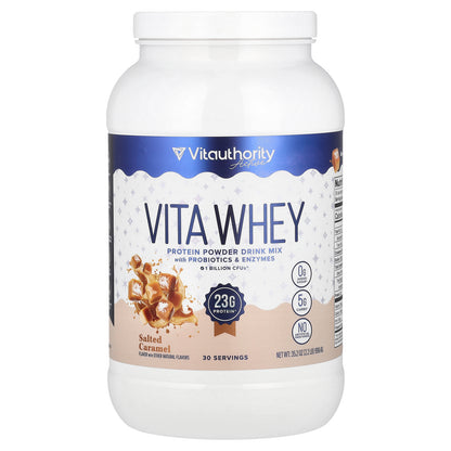 Vitauthority, Active, Vita Whey Protein Powder, Salted Caramel, 2.2 lb (998.4 g)