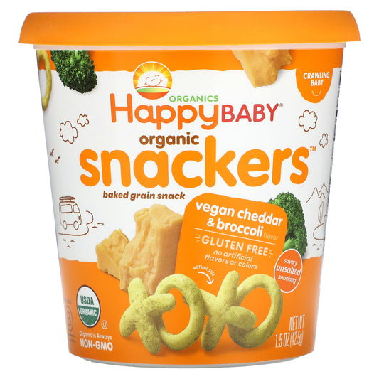 Happy Family Organics, Organic Snackers, Vegan Cheddar & Broccoli, 1.5 oz (42.5 g)