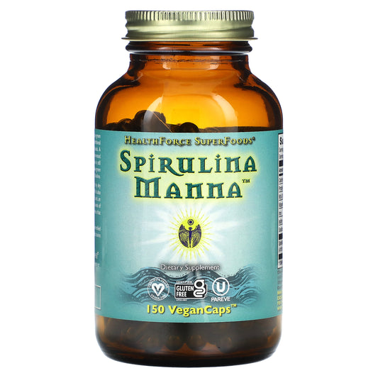 HealthForce Superfoods, Spirulina Manna, 2,100 mg, 150 VeganCaps (420 mg per Capsule)